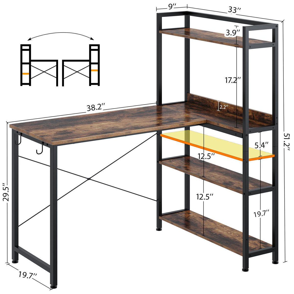 17 Stories Reversible LShape Desk & Reviews Wayfair
